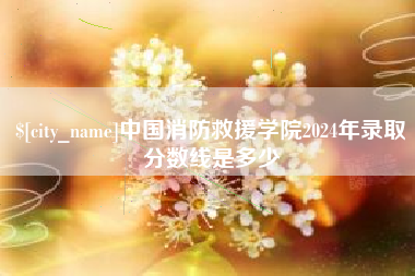 河北中国消防救援学院2024年录取分数线是多少