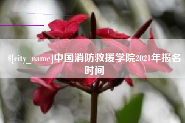 河北中国消防救援学院2021年报名时间