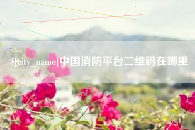 河北中国消防平台二维码在哪里