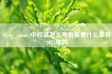 河北中控证怎么考取需要什么条件2024年的
