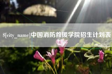 河北中国消防救援学院招生计划表